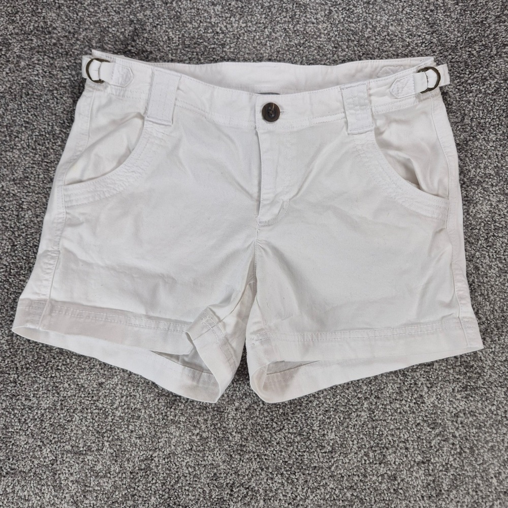 Athleta Shorts Womens 4 White Adjustable Waist Utility Low‎ Rise Cotton Stretch